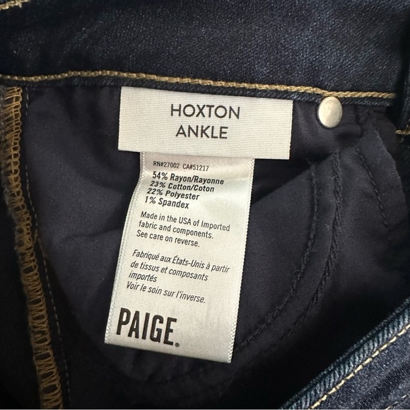 PAIGE Dark Wash Hoxton Ankle Skinny Jeans Size 25 - Picture 7 of 9